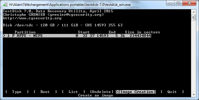 TestDisk : Proceed