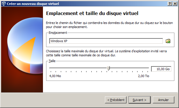 VirtualBox : création d'une machine virtuelle : Windows XP