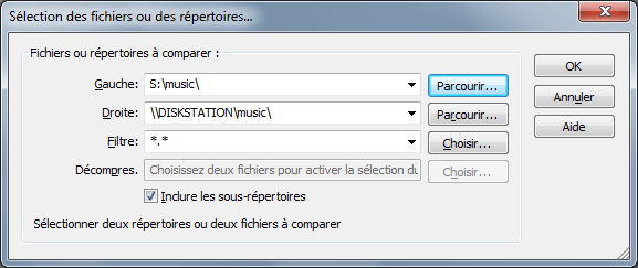 WinMerge : Comparaison répertoires