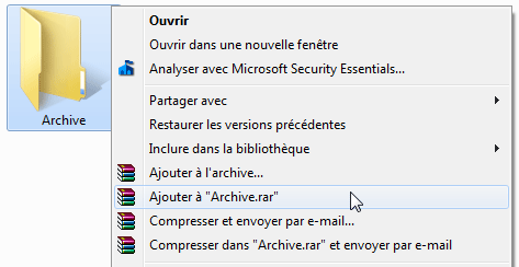 WinRAR : Ajouter / Compresser