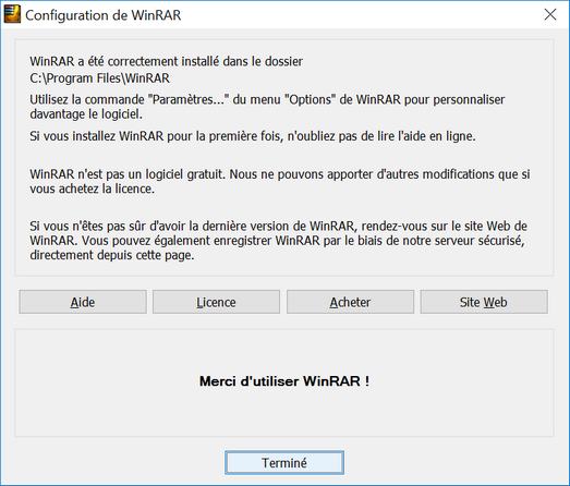 WinRAR : installation