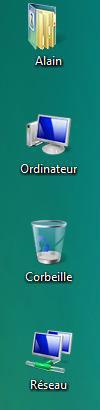 Icones Bureau sous Windows Vista