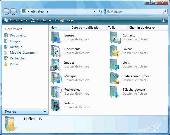 Windows Vista : dossier utilisateur