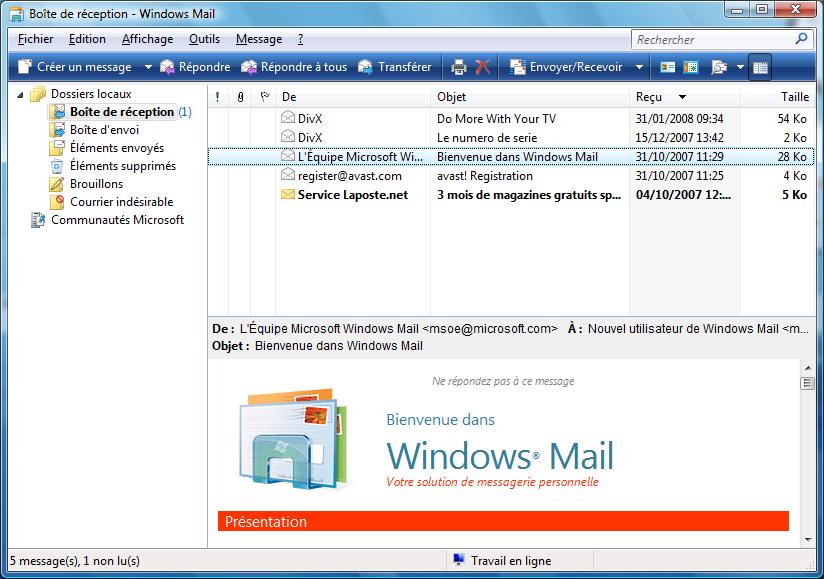 Windows Mail : Présentation et utilisation - Aidewindows.net
