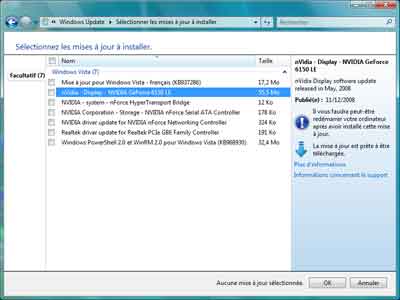 Mises à jour facultatives Windows Update