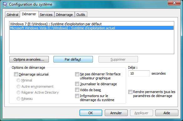 Windows Vista : Configuration du système