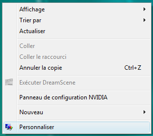 Personnaliser sous Windows Vista