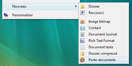 Porte document sous Windows Vista