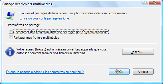 Partage des fichiers multimedias