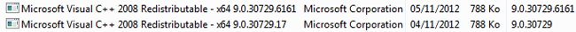 Versions de Visual C++