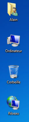 Icones Bureau sous Windows 7