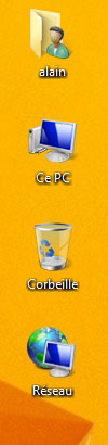 Icones Bureau sous Windows 8