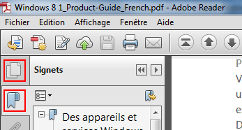 Le navigateur sur Adobe Reader