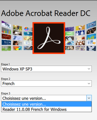 Adobe Reader sous Windows XP