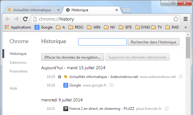 Chrome : Historique