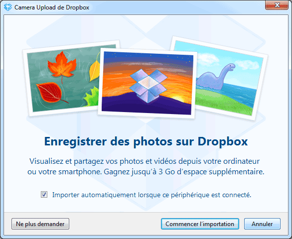 Dropbox camera upload