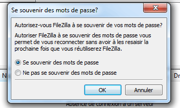 FileZilla : Connexion rapide