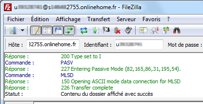 FileZilla : Connexion rapide