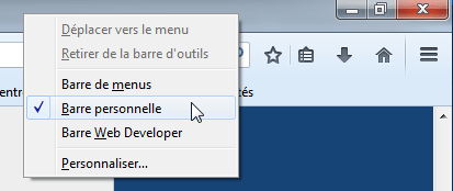 Firefox : Barre personnelle