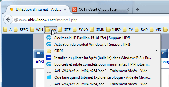 Firefox : Barre personnelle