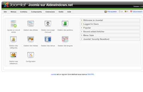 Administration de Joomla