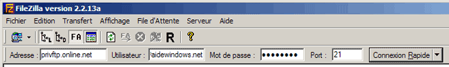 Configuration de Filezilla