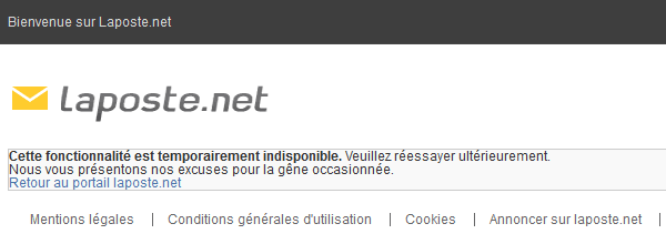 Laposte.net - Indisponible