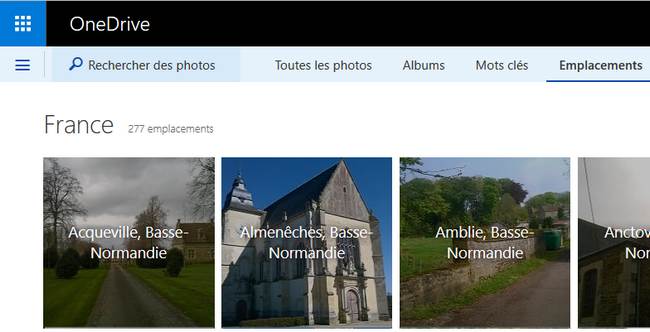OneDrive emplacements