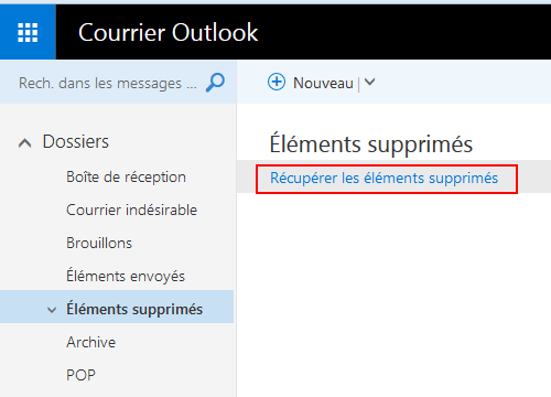 Outlook.com : récupérer les éléments supprimés