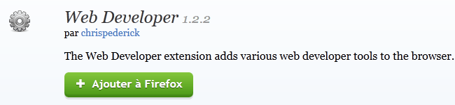 Web Developer pour Firefox