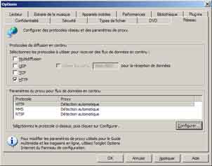 Problème de lecture en streaming avec Windows Media Player