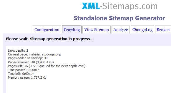 XML-Sitemaps : Crawling
