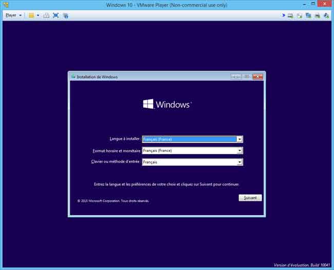 Windows 10 - Choix de la langue