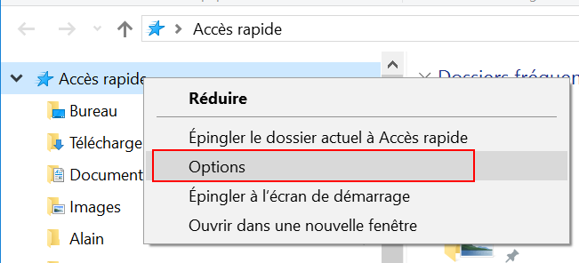 Windows 10 - Accès rapide