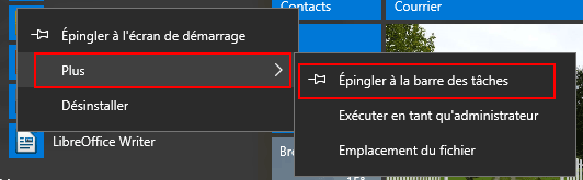 Windows 10 : Epingler à la barre des tâches