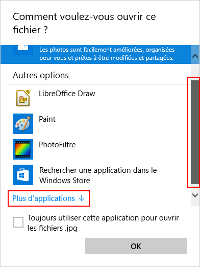 Windows 10 - Ouvrir avec