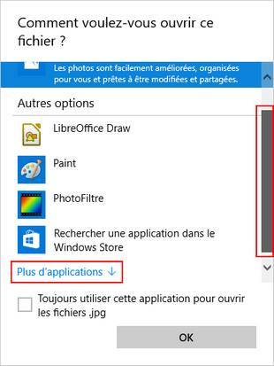 Windows 10 - Ouvrir avec