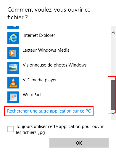 Windows 10 - Ouvrir avec