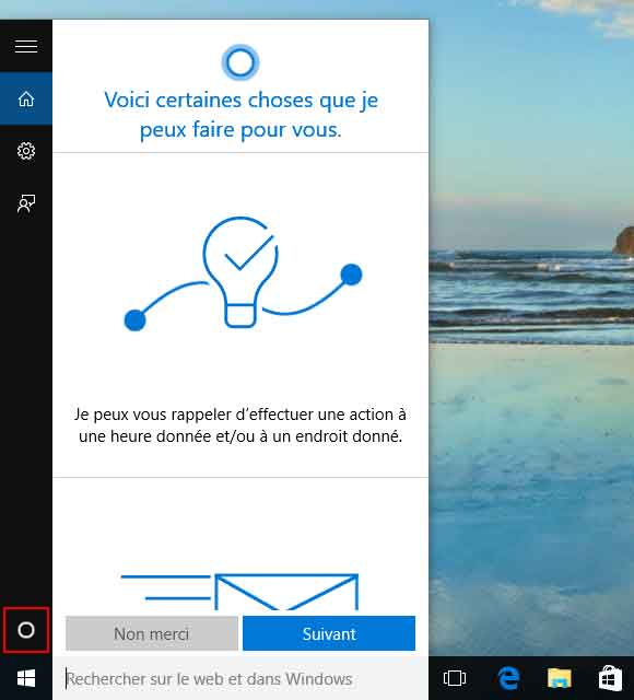 Windows 10 - Recherche - Cortana
