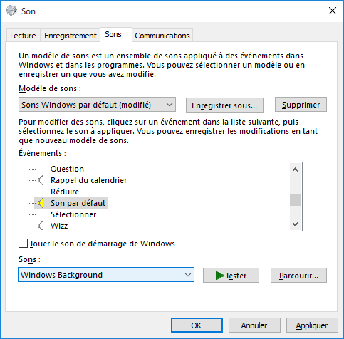 Windows 10 - Réglage son