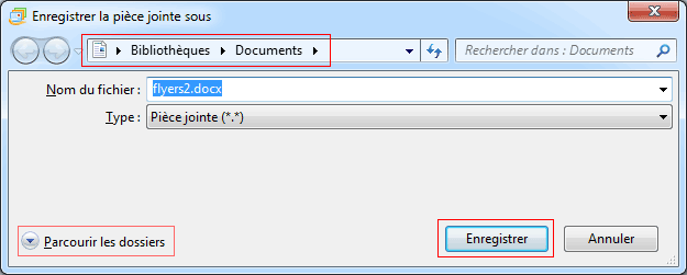 Windows Live Mail : Enregistrer une pièce jointe