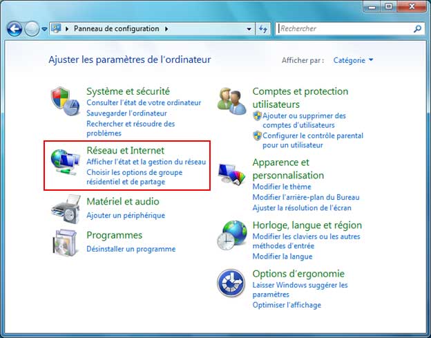 Panneau de configuration