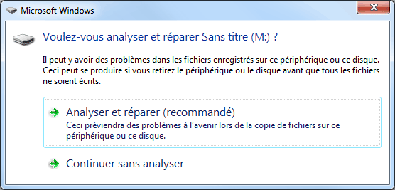 Windows 7 - Analyser et réparer