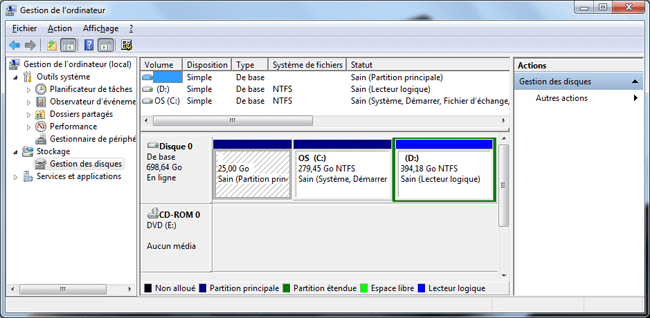 Windows 7 : Asus - Gestion de l'ordinateur