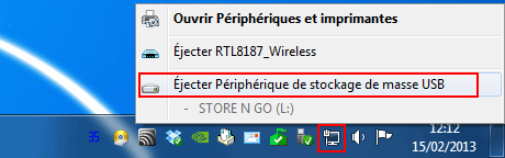 Ejecter une clé USB