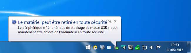 Ejecter une clé USB