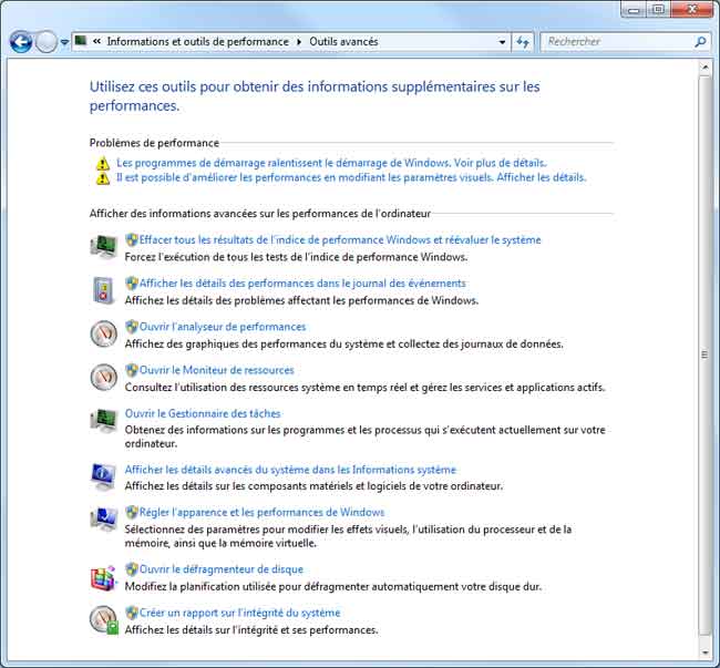 Windows 7 - Outils avancés