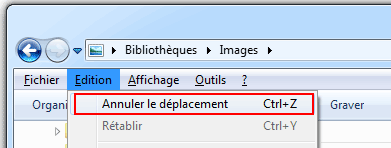 Windows 7 : Annuler le déplacement