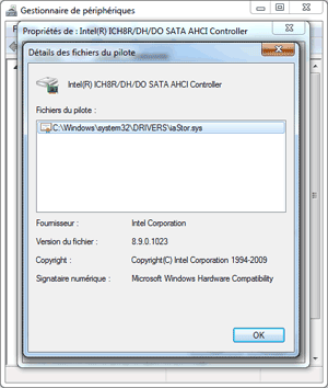 Windows 7 : Contrôleur AHCI