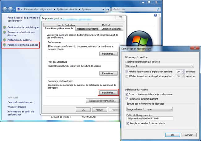 Windows 7: Démarrage et récupération